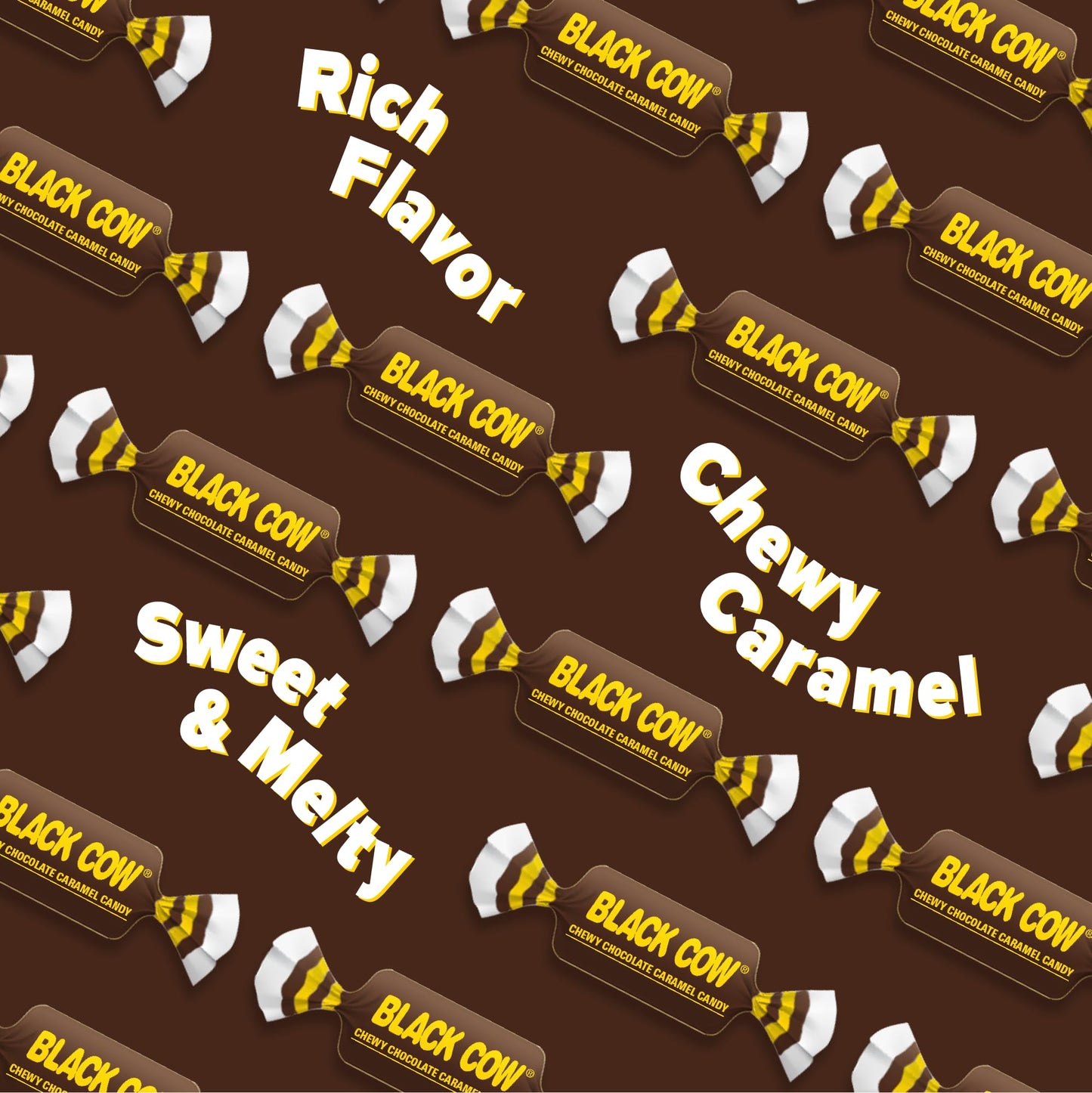 Atkinson's Black Cow - Chewy Chocolate Caramel Candy - Made with Real Chocolate - Gluten Free, Kosher - Bite Size Candy - 2lb. Bag