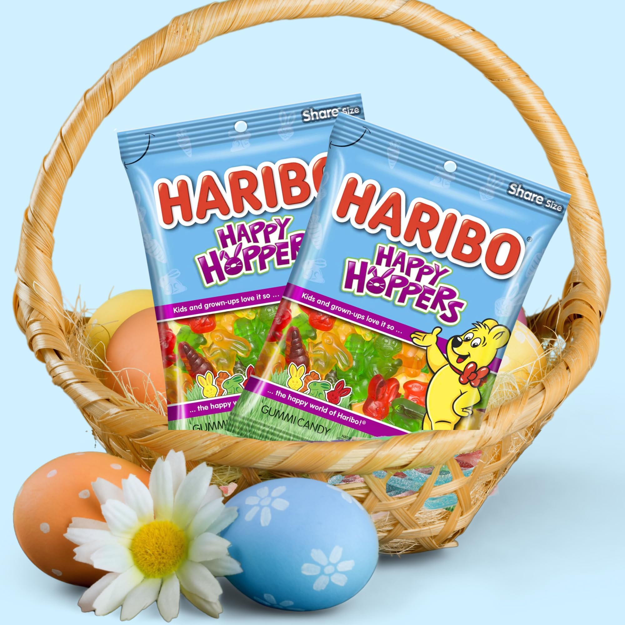 Haribo Happy Hoppers Gummi Candy 4 oz (2 Pack)