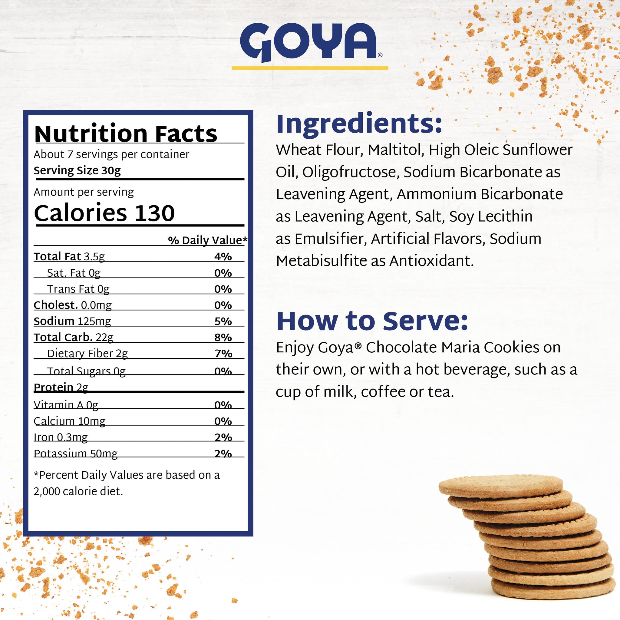 Sugar Free Maria Cookies by Goya, Thin Crisp, Baked Goods, Snacks for School and Work, Lunch Box Snacks, 4 Pack, 7oz. Each
