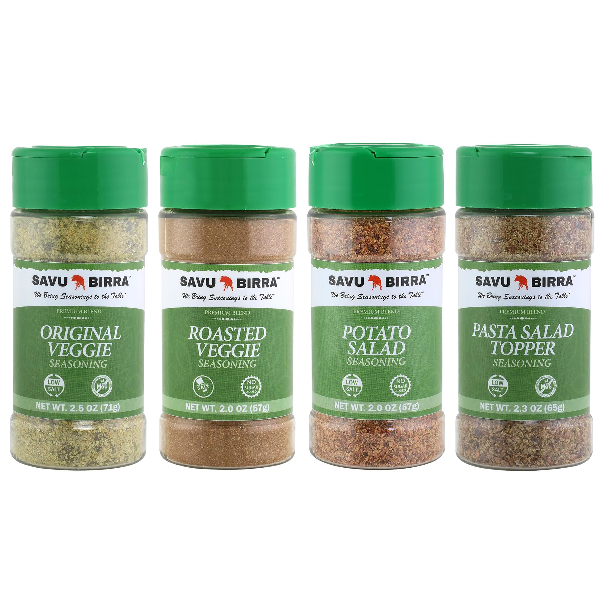 Savu Birra Gourmet Veggie Seasoning 4 Pack, Great on Vegetables and Salads