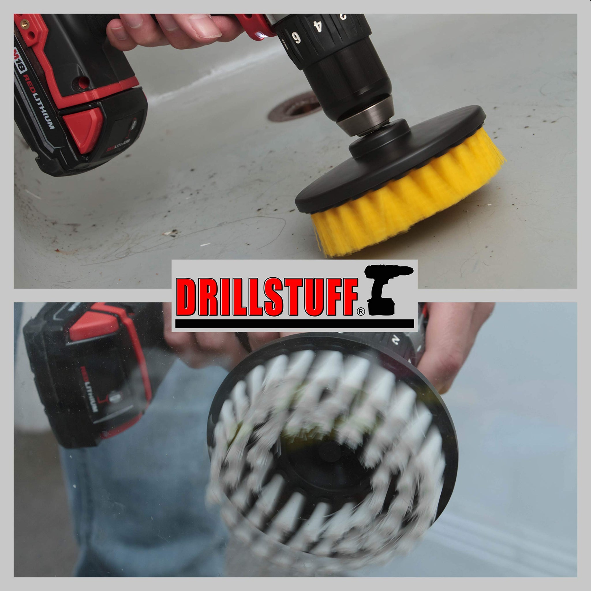 Cleaning Supplies - Bathroom Accessories - Drill Brush - Shower Door - Glass Cleaner - Bathtub - Bath Mat - Sink - Flooring - Hard Water Stain Remover