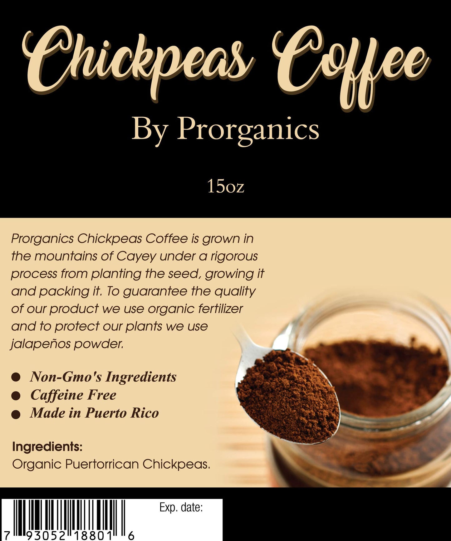 Chickpeas Coffee, 100% Caffeine free by Prorganics