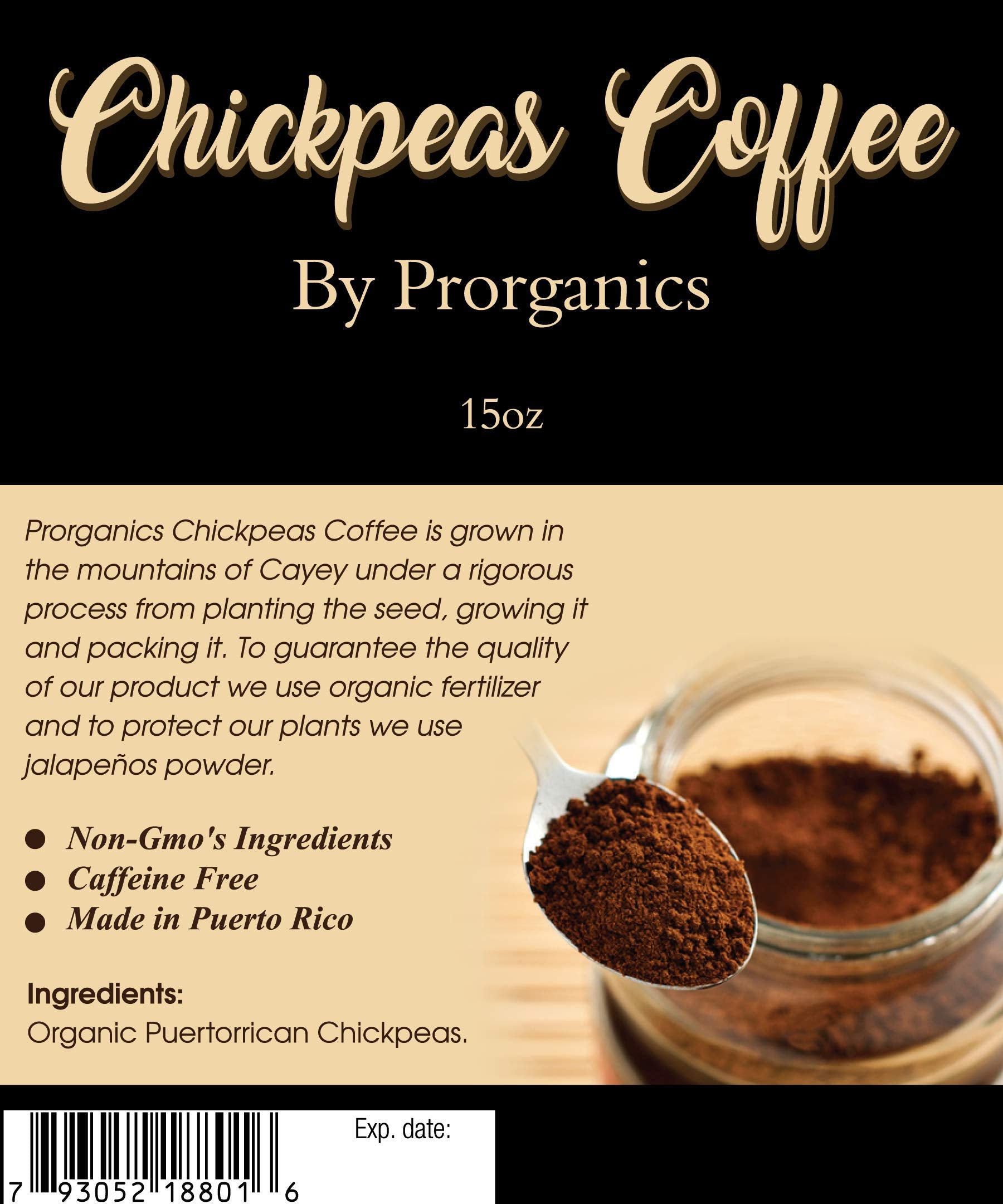 Chickpeas Coffee, 100% Caffeine free by Prorganics