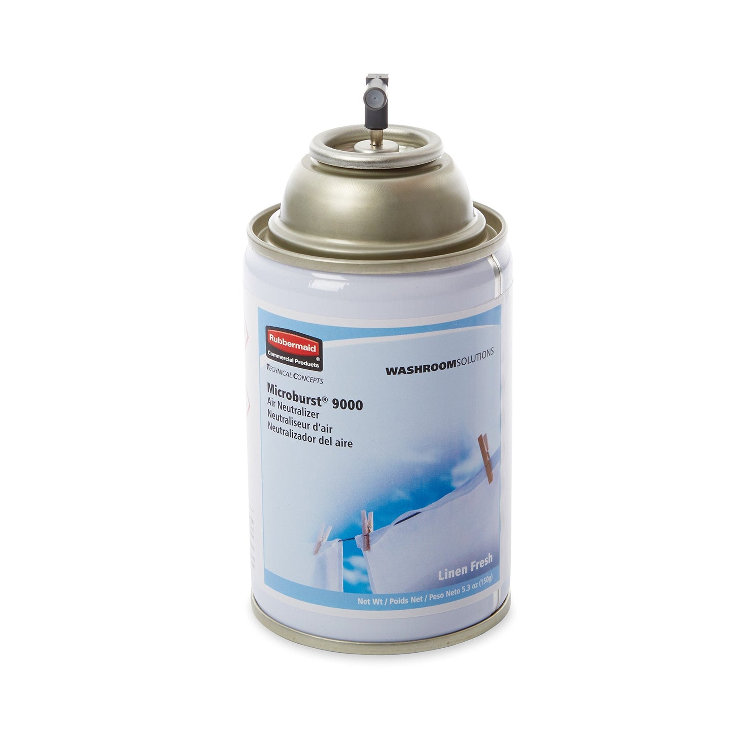 Rubbermaid Commercial Tc Microburst 9000 Air Freshener Refill, Linen Fresh, 5.3 Oz Aerosol Spray, 4/carton