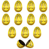 BestPysanky Set of 12 Very Shiny Golden Plastic Easter Eggs, 2.25 Inches