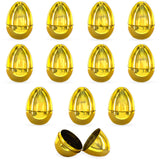 BestPysanky Set of 12 Very Shiny Golden Plastic Easter Eggs, 2.25 Inches