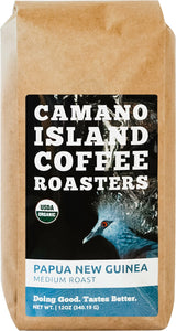 Camano Island Coffee Roasters Papua New Guinea Ground 12oz Fresh Medium Roast, USDA Organic, Fairly Traded, Shade Grown Top 1% Arabica, Delicious