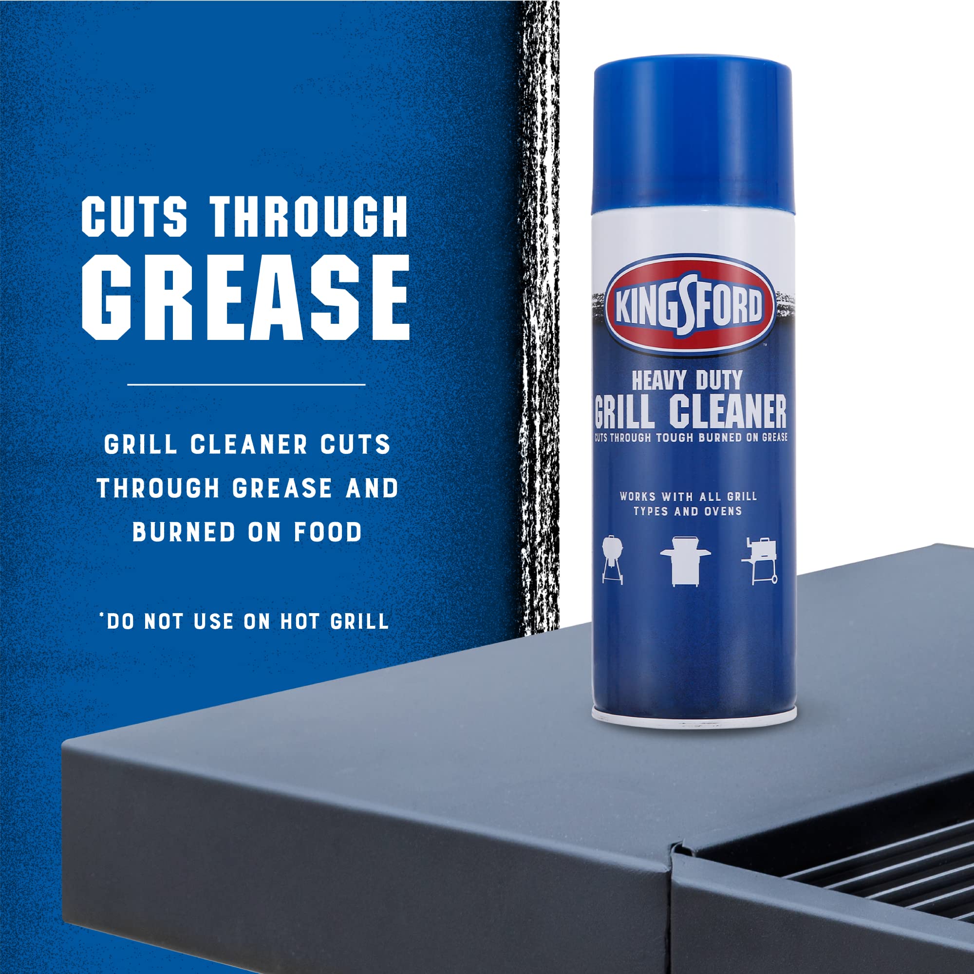 Kingsford Heavy Duty Foaming Grill Cleaner Spray, BBQ Degreaser for Charcoal & Gas Grills, Cuts Grease, Burnt-On Food & Grime, Easy Spray-On Foam