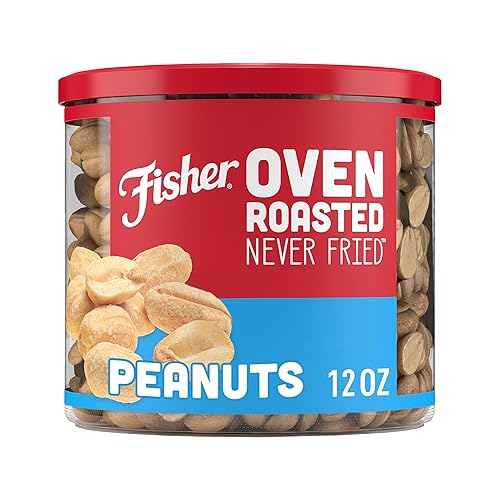 Fisher Snack, Oven Roasted Never Fried, Made with Sea Salt, Peanuts, 12 Ounce