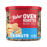 Fisher Snack, Oven Roasted Never Fried, Made with Sea Salt, Peanuts, 12 Ounce