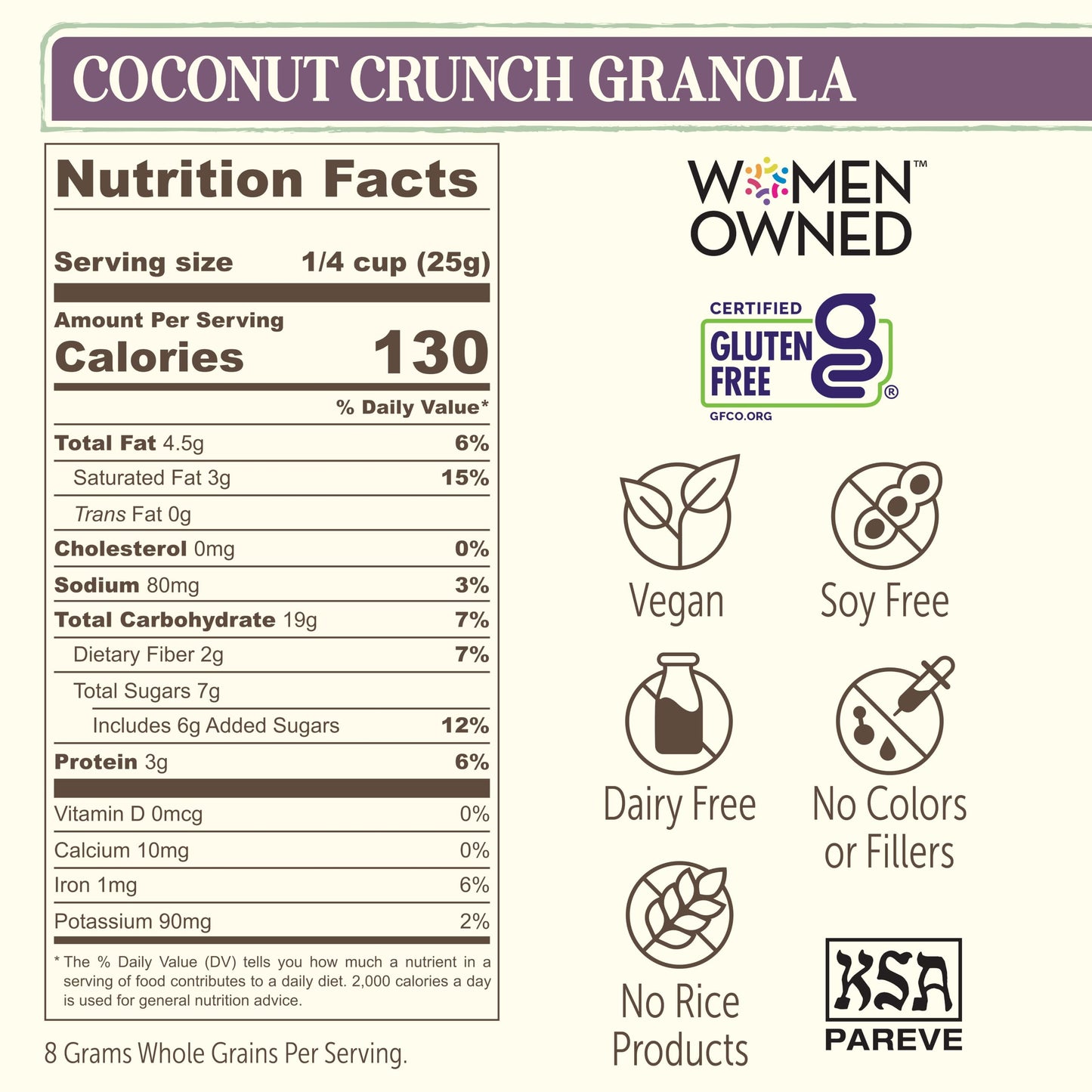 Laura's Gourmet Granola Coconut Crunch, 2 lb, Gluten-Free Oats, Vegan, Dairy & Soy Free Snack, Organic Agave & Coconut Chips, Artisan, Breakfast
