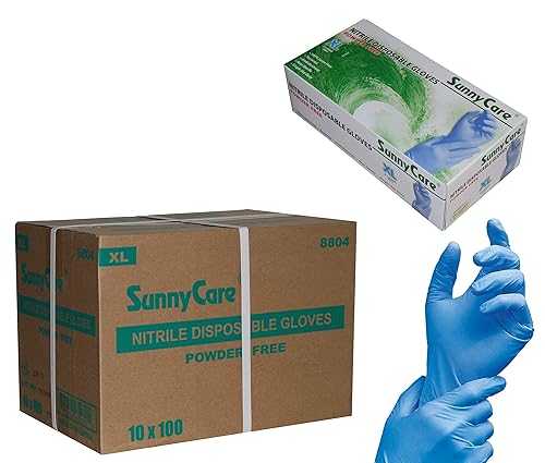 SunnyCare #8804 Nitrile Disposable Gloves Powder Free Size: X-large 1000pcs/case ;100pcs/box;10boxes/case