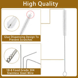 CIDYAUST Straw Brush Cleaner with 304 Stainless Steel Handle,Straw Cleaner Brush Extra Long 12 Inch,Extra Wide 12mm Straw Cleaning Brush for Baby