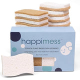 happimess WPE2000A-12SET Natural Plant Based Non-Scratch Sisal Hemp/Cellulose Scrubbing Dish Sponge, Cleaning Sponge for Dishes, Bathroom, Household
