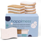 happimess WPE2000A-12SET Natural Plant Based Non-Scratch Sisal Hemp/Cellulose Scrubbing Dish Sponge, Cleaning Sponge for Dishes, Bathroom, Household