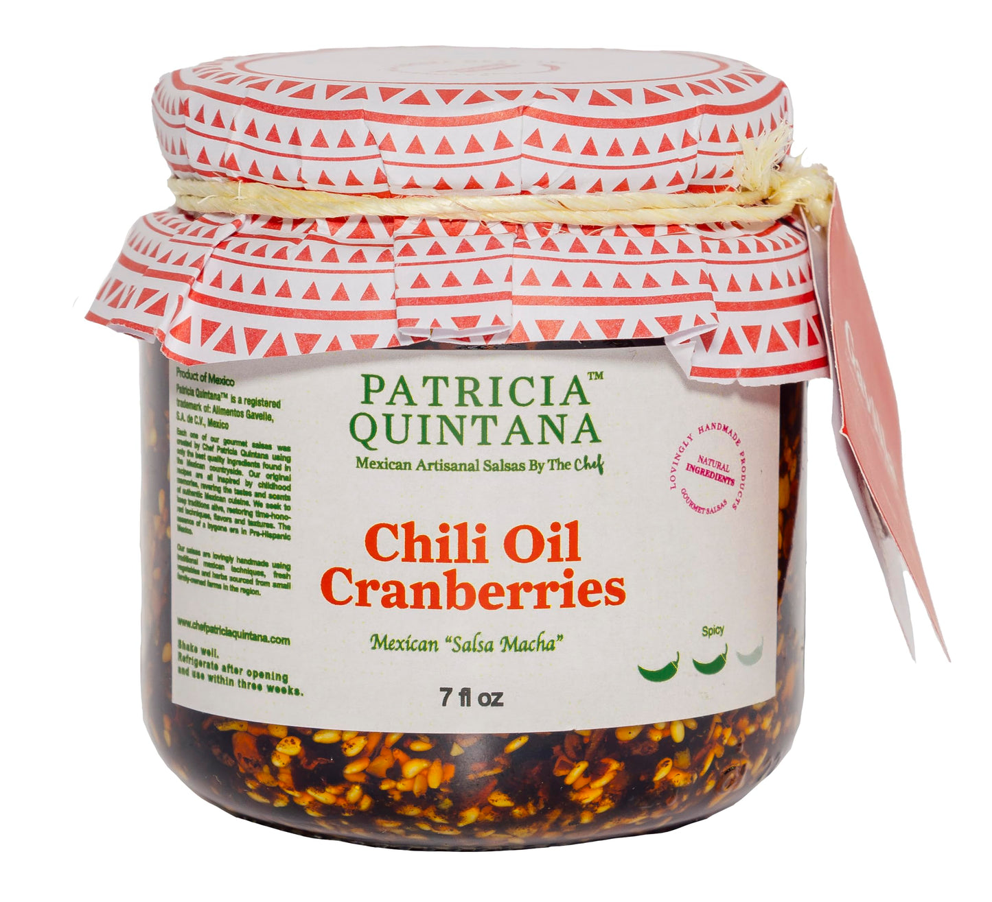 Patricia Quintana | Authentic Mexican Salsa Macha - Gourmet taste | Chili oil and cranberry | Handmade 100% Organic Ingredientes | Perfect Topping