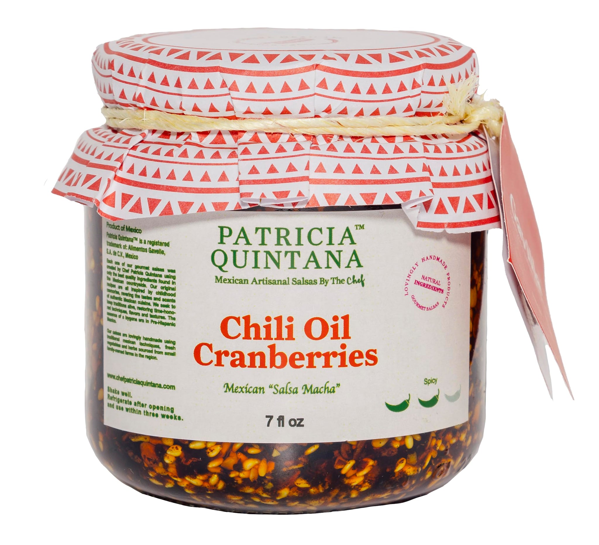 Patricia Quintana | Authentic Mexican Salsa Macha - Gourmet taste | Chili oil and cranberry | Handmade 100% Organic Ingredientes | Perfect Topping