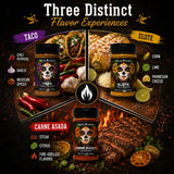 Spanglsh Asadro Mexican Street Flavor Collection, Taco, Elote & Carne Asada Seasonings, Mexican-Inspired Spice Blends for Tacos, Corn, Steak, Chicken