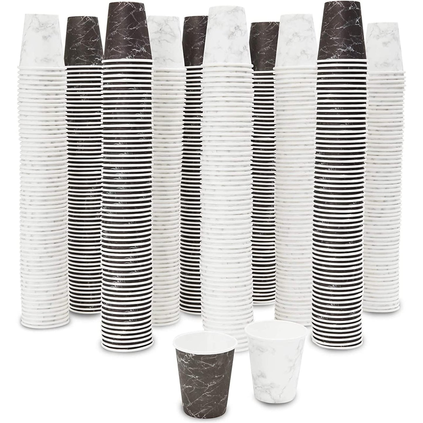Juvale Marble Bathroom Cups - Leak-Resistant Mouthwash Cup - Compact 3 Fl Oz Coffee & Espresso Mug - Disposable Paper Drinkware - Pack of 600, Black