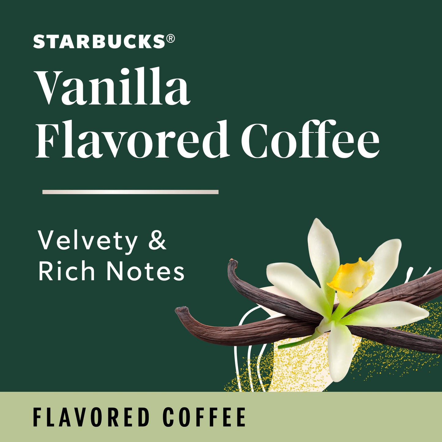 Starbucks K-Cup Coffee Pods, Flavored Hot or Iced Coffee, Vanilla, 10 Keurig Pods
