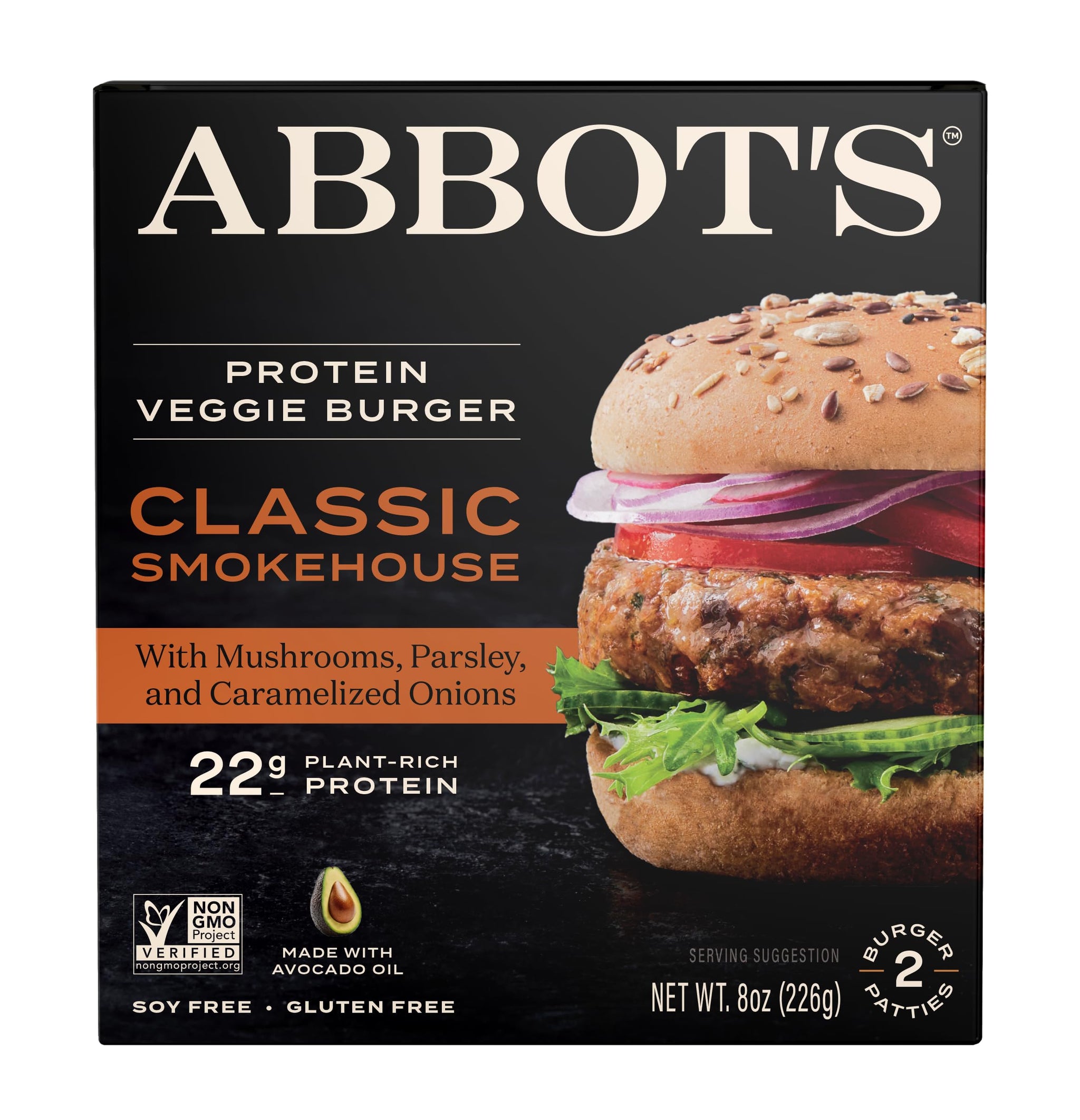 Abbot’s High-Protein Veggie Burger, Classic Smokehouse