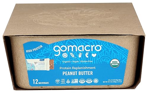 Gomacro Organic Peanut Butter Macrobar 12 Count, 2.3 OZ