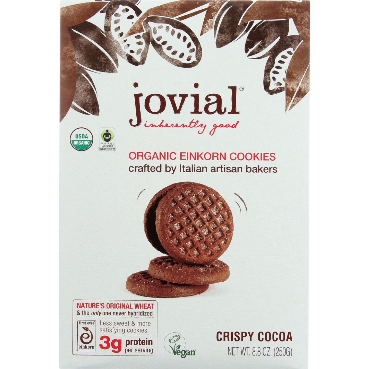 Jovial Organic Einkorn Cookies Crispy Cocoa -- 8.8 oz (Pack of 12)