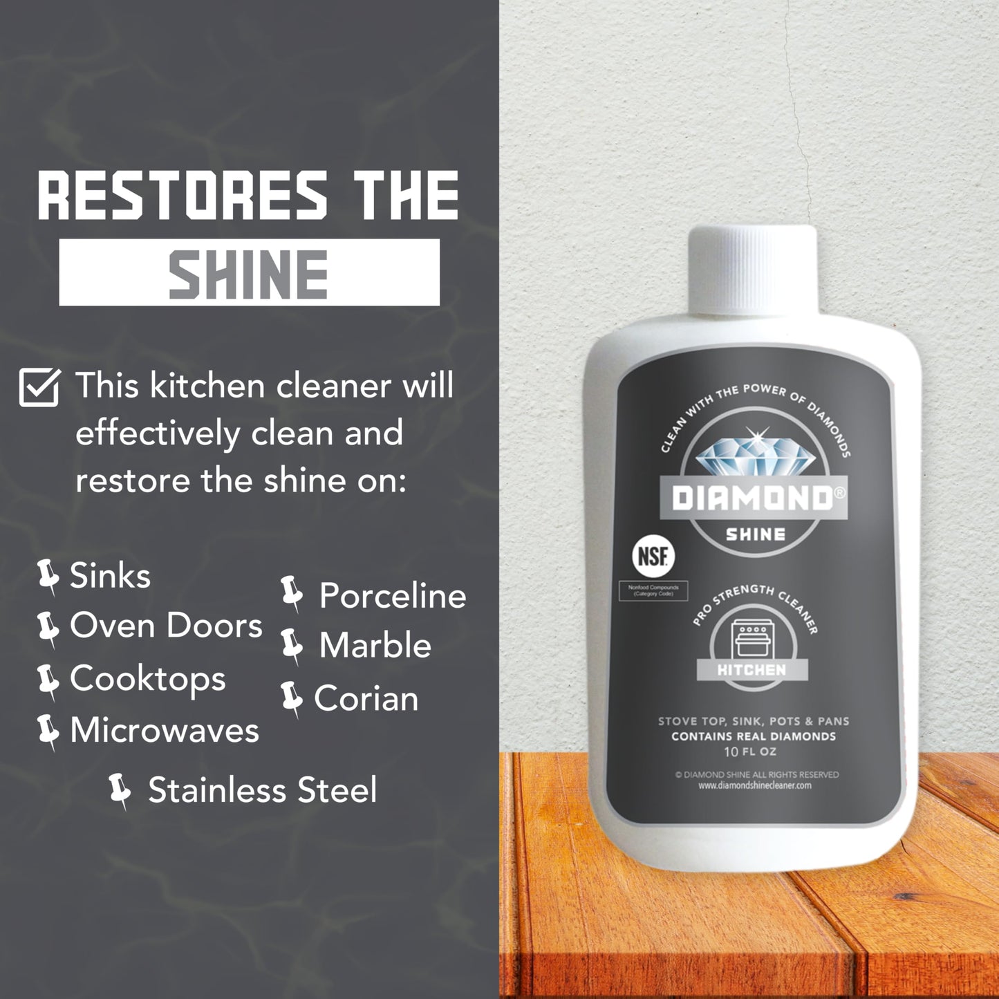 Diamond Shine Ultimate Cooktop Cleaner Combo Pack Smooth Top, Range Top, Ceramic, Electric, Gas, Induction