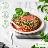 Ecovita 100% Compostable Spoons - 500 Large Disposable Utensils (6.5 in.) Bulk Size Eco Friendly Durable and Heat Resistant Alternative to Plastic