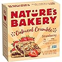Nature’s Bakery Oatmeal Crumble Bars, Strawberry, Real Fruit, Vegan, Non-GMO, Breakfast Bar, 1 Box With 6 Bars, 6 Count