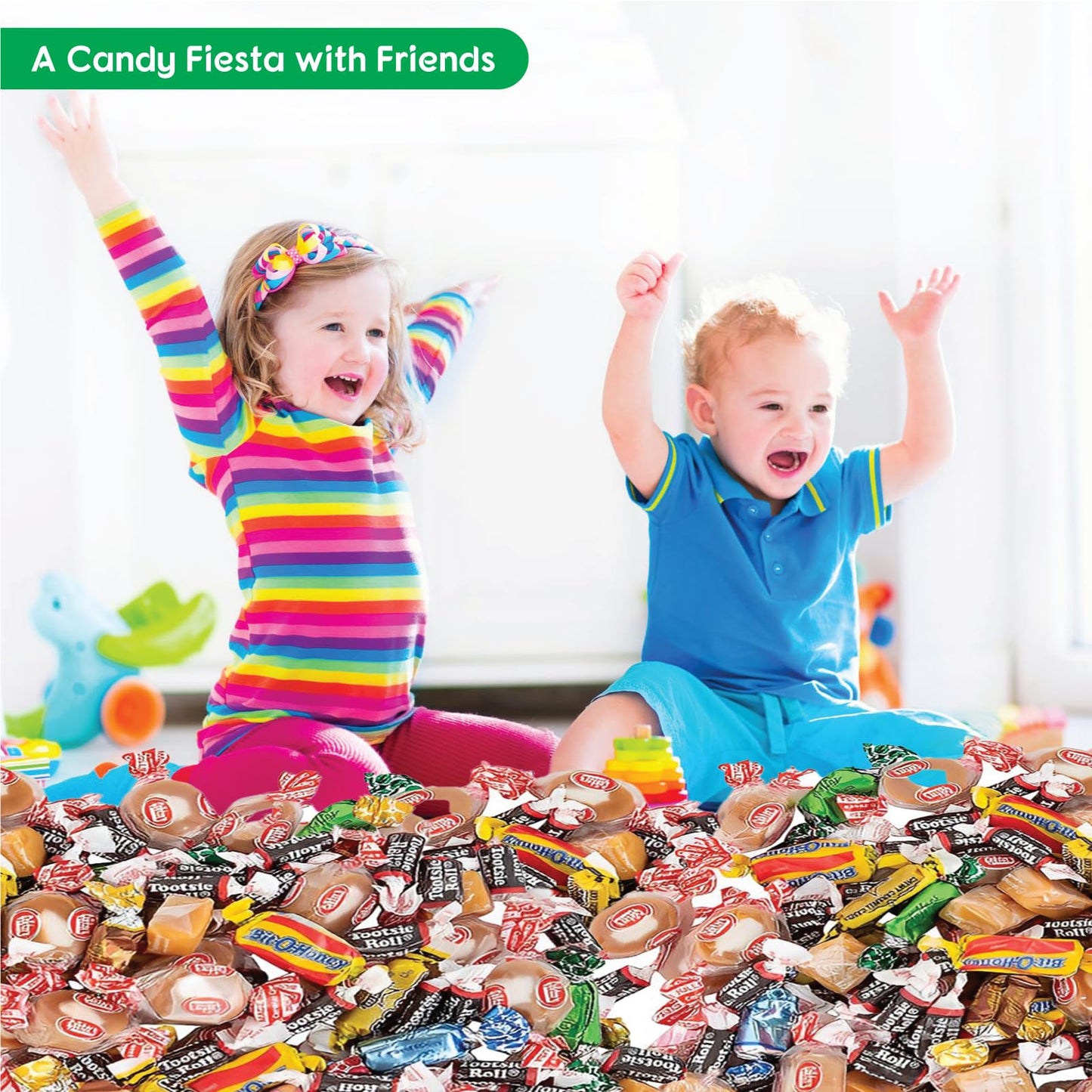 Fun Express Chewy Candy Variety Pack Fun Size 4 lbs - Bulk Individually Wrapped Assorted Mix for Halloween, Pinata, Party Favors, Classroom & Office |