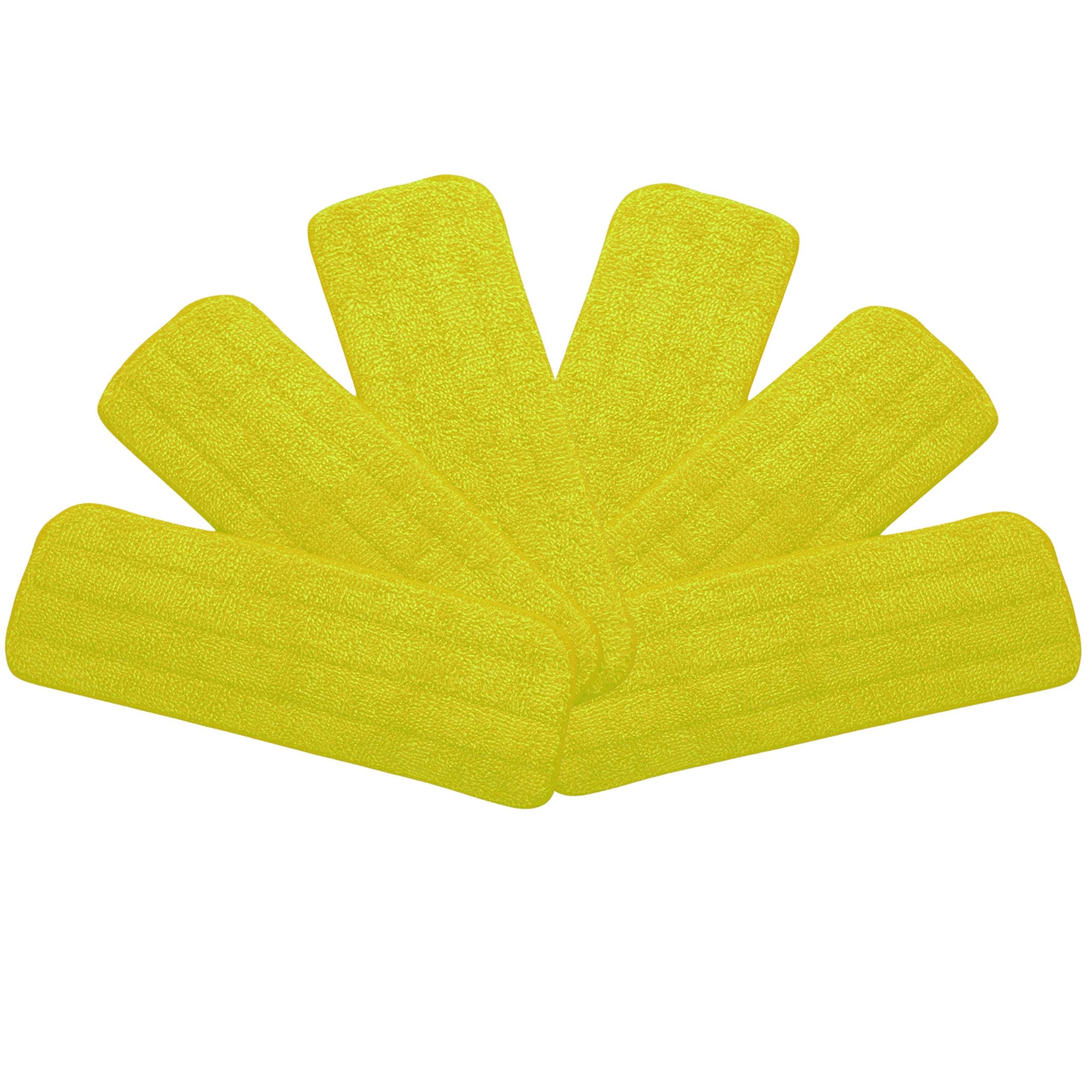 Washable Microfiber Mop Head (6 Pack) - Microfiber Replacement Mop Pads 16 x 5.5 Inches for Cleaning of Wet or Dry Floors - Professional Home/Office