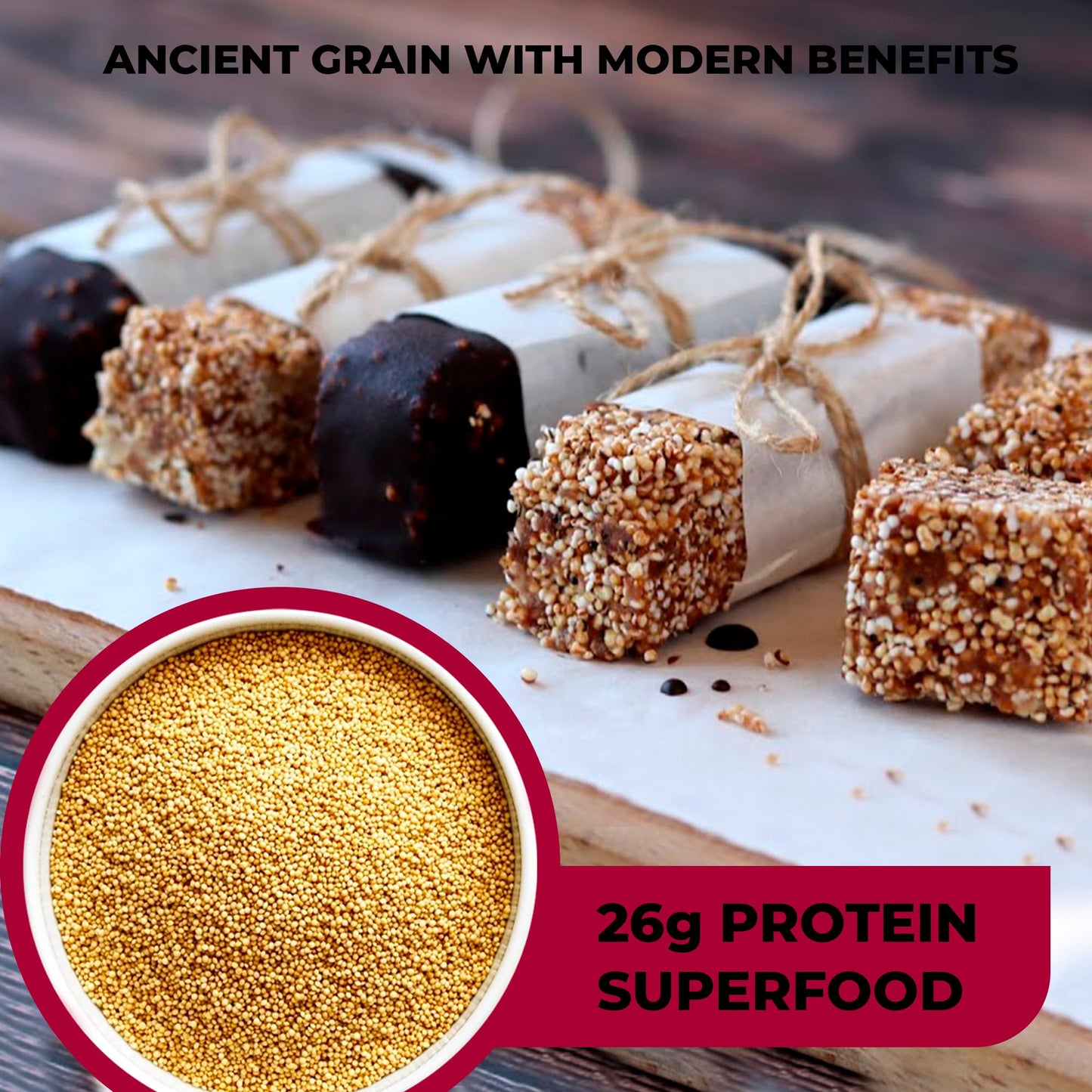 Organic Amaranth Grain 16oz - 26g Protein Ancient Grain (Complete Plant Protein), Gluten-Free, Non-GMO, Vegan - Ideal for Cooking, Porridge, Baking & Popping
