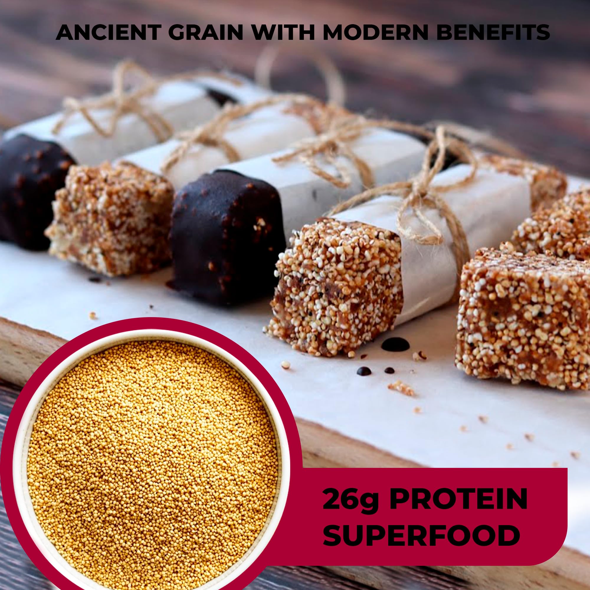 Organic Amaranth Grain 16oz - 26g Protein Ancient Grain (Complete Plant Protein), Gluten-Free, Non-GMO, Vegan - Ideal for Cooking, Porridge, Baking & Popping
