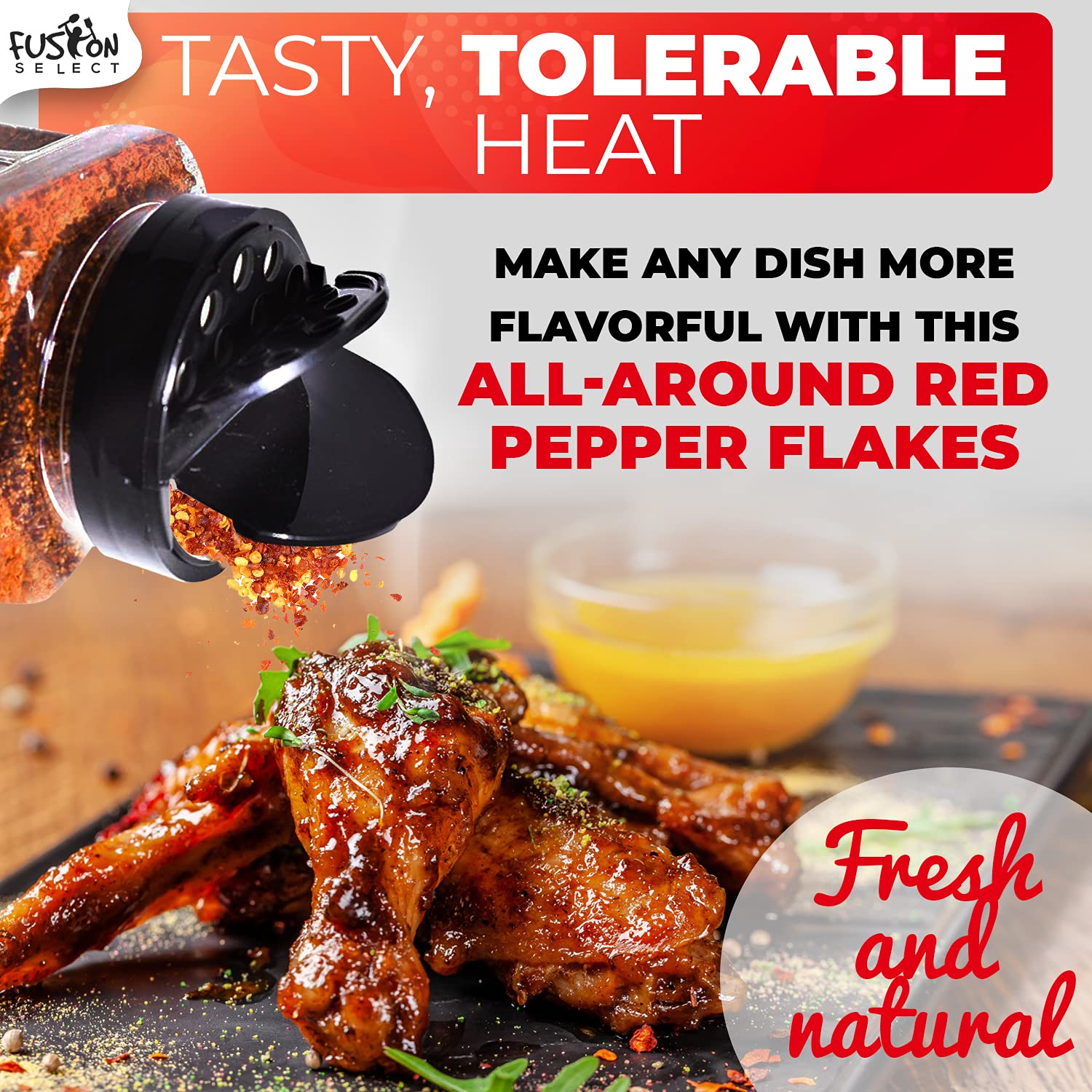 Fusion Select Korean Premium Non-GMO Gluten Free Red Chili Pepper Flakes Powder, Crushed Red Pepper Premium Gochugaru For Kimchi Seasoning, Chicken