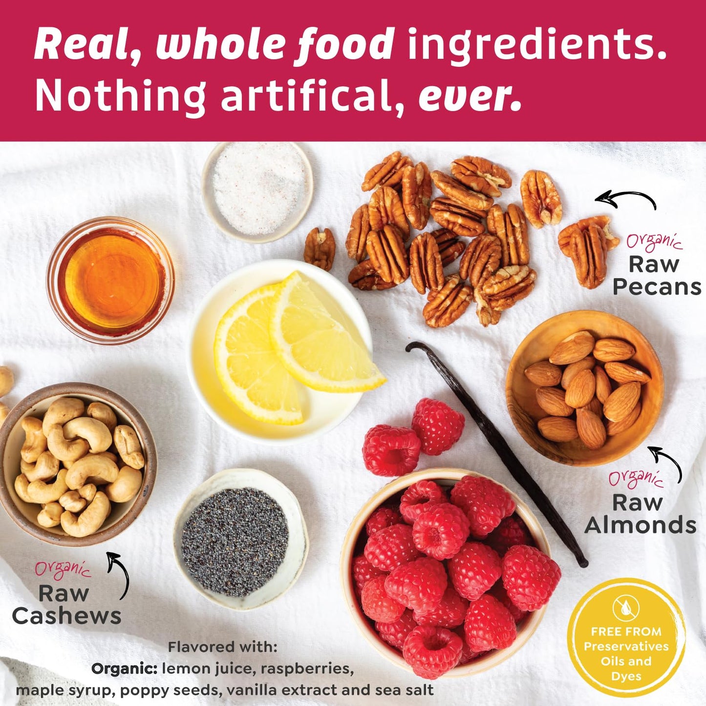 Witzi's Grain Free Granola, Lemon Raspberry, 5oz (Pack of 3), Made with Almonds, Lemons & Raspberries, Vegan, Keto, Gluten Free, Healthy Snack