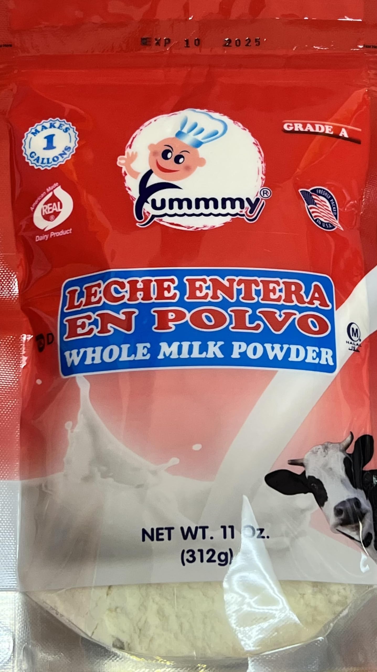 Whole Milk Instant Powder 11 0z, Kosher certified, Halal certified, Product of USA
