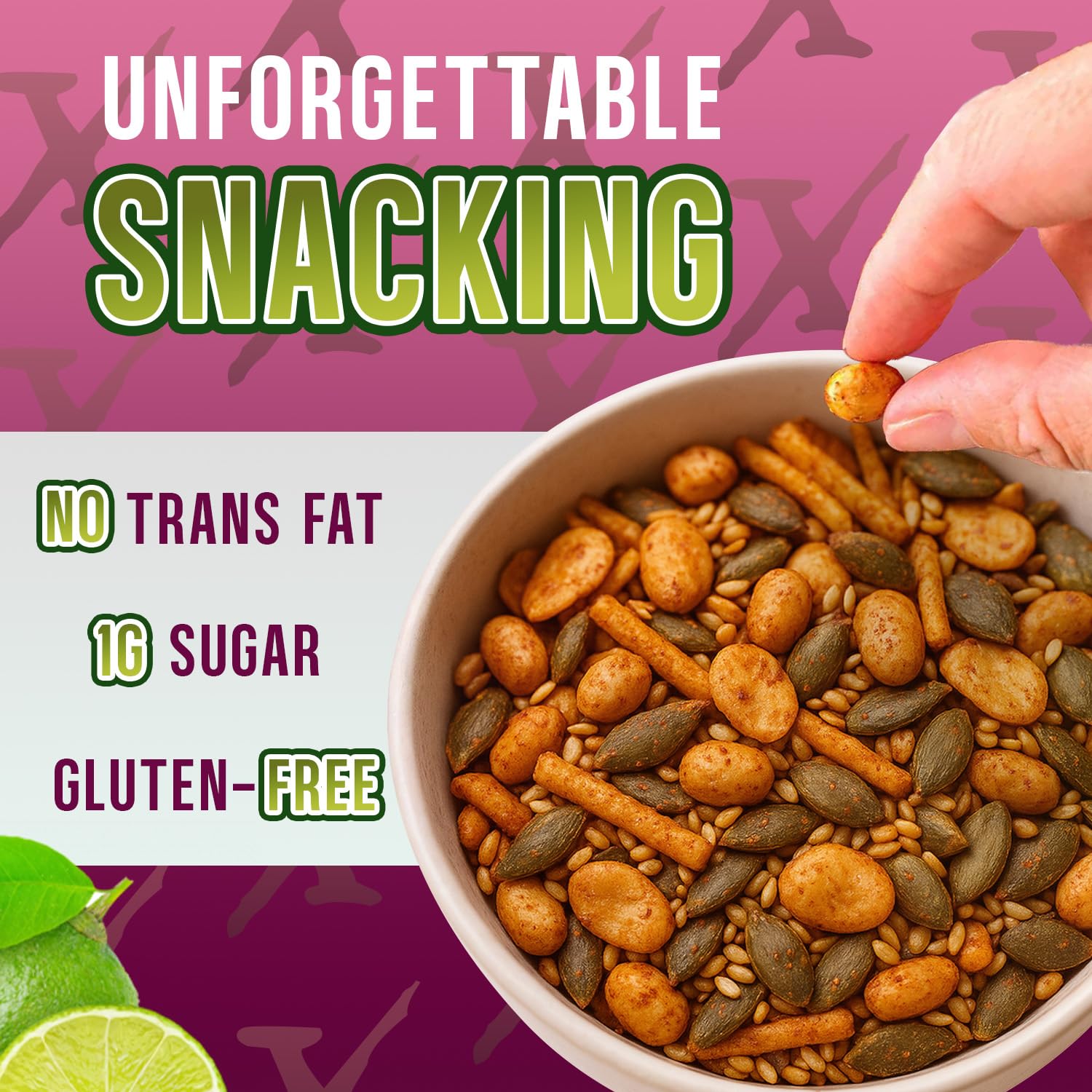 Manzela Spicy Snack Mix | Contains Roasted Peanuts, Fava Beans & Crunchy Corn Sticks, High Protein Snack with a Bold Mexican Twist, Great