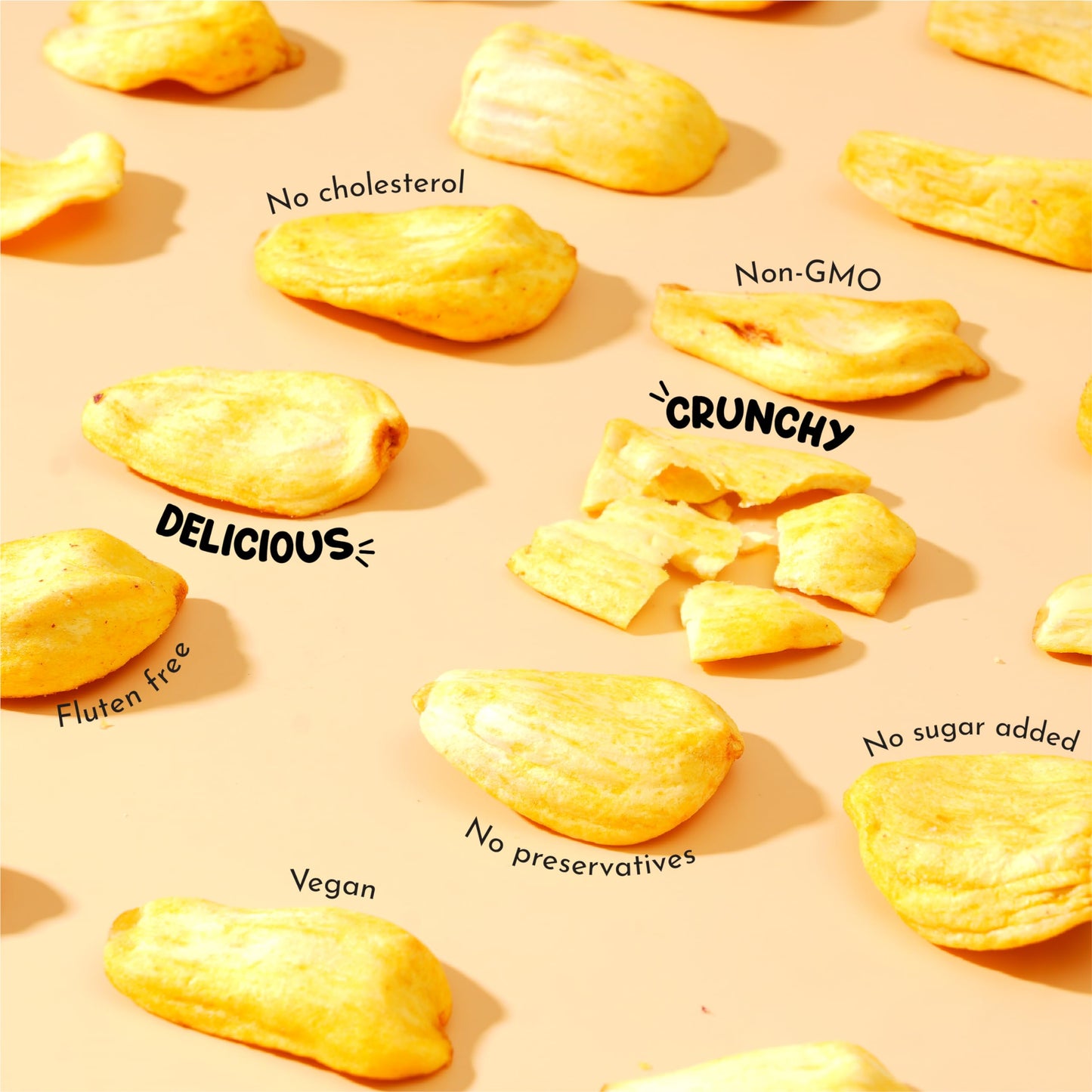 Growthy Dried Jackfruit Chips 250Grams, No Sugar Added, No Preservatives, No Cholesterol, Crunchy Jackfruit Snack, Healthy jackfruit Chips For Kids