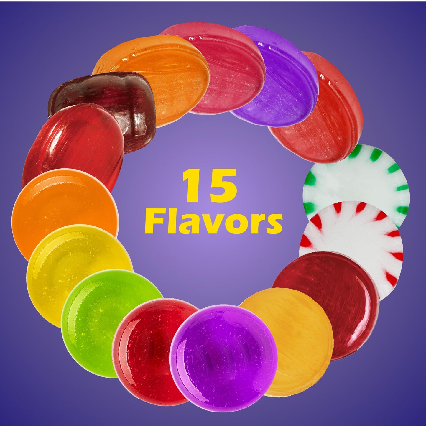 Old Fashioned Hard Candy Assortment - 2 Pound Bulk Pack (130 Count) - Nostalgic Candy Mix - Starlight Mints, Butterscotch, Cinnamon, and Fruit Filled