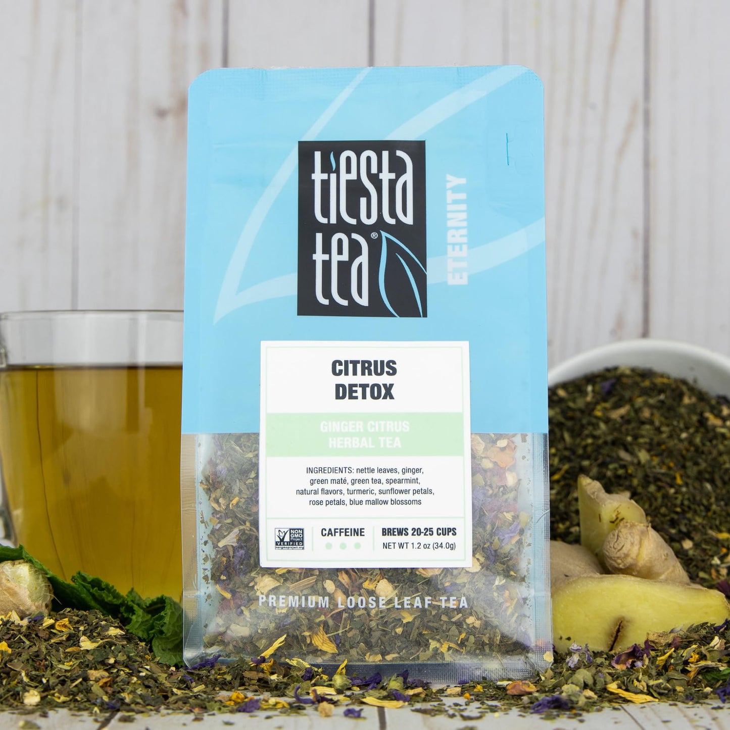 Tiesta Tea - Ginger Citrus Herbal Loose Leaf Tea, Lemon Ginger Tea with Mint and Chamomile, Caffeine-Free, Brew Hot or Iced, Makes Up to 25 Cups