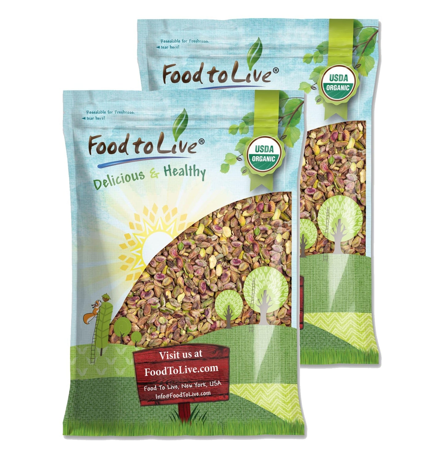Food to Live - Organic Raw Pistachios, No Shell, 16 Pounds - Non-GMO Unsalted and Unroasted Kernels. Perfect for Snacking and Cooking