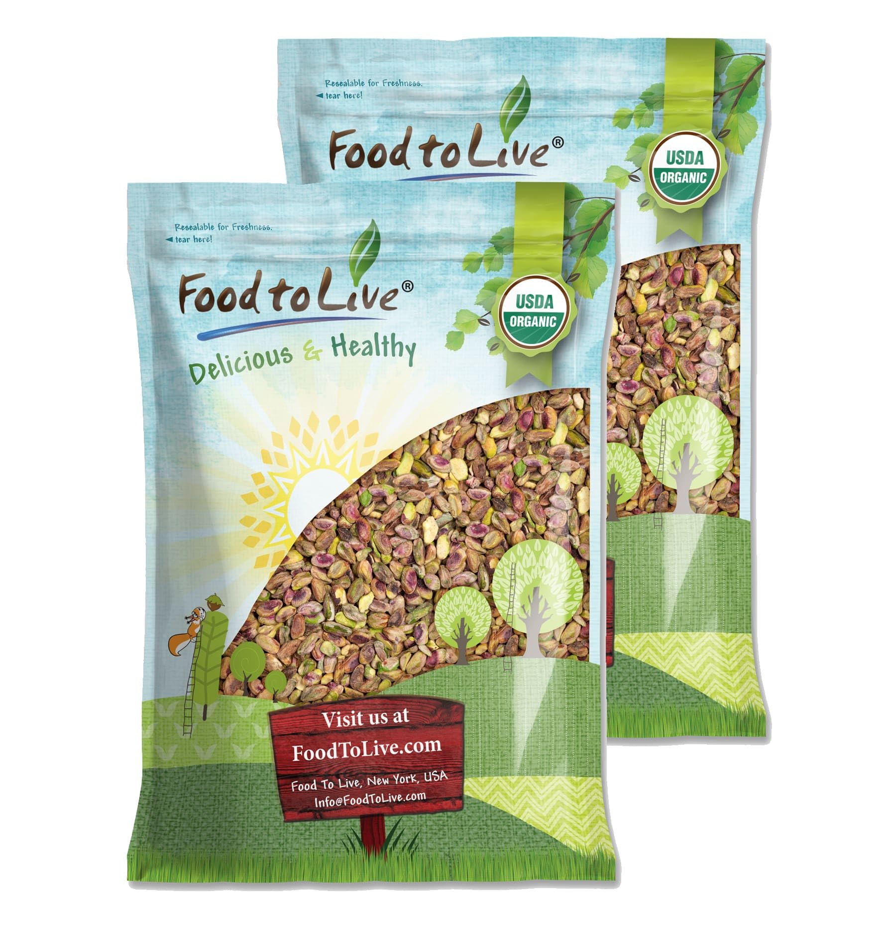 Food to Live - Organic Raw Pistachios, No Shell, 16 Pounds - Non-GMO Unsalted and Unroasted Kernels. Perfect for Snacking and Cooking