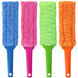 4 Pack 15 inch Reuseable Microfiber Feather Duster, Blind Duster, Gap Duster, Removable and Washable Head, Cleaning Tool for Window, Blind, Car, Wall