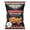 Pork King Good Strawberry Shortcake Pork Rinds (4 Pack), 3 oz Dessert Flavored Chicharrones, Low Carb and Gluten Free Snacks