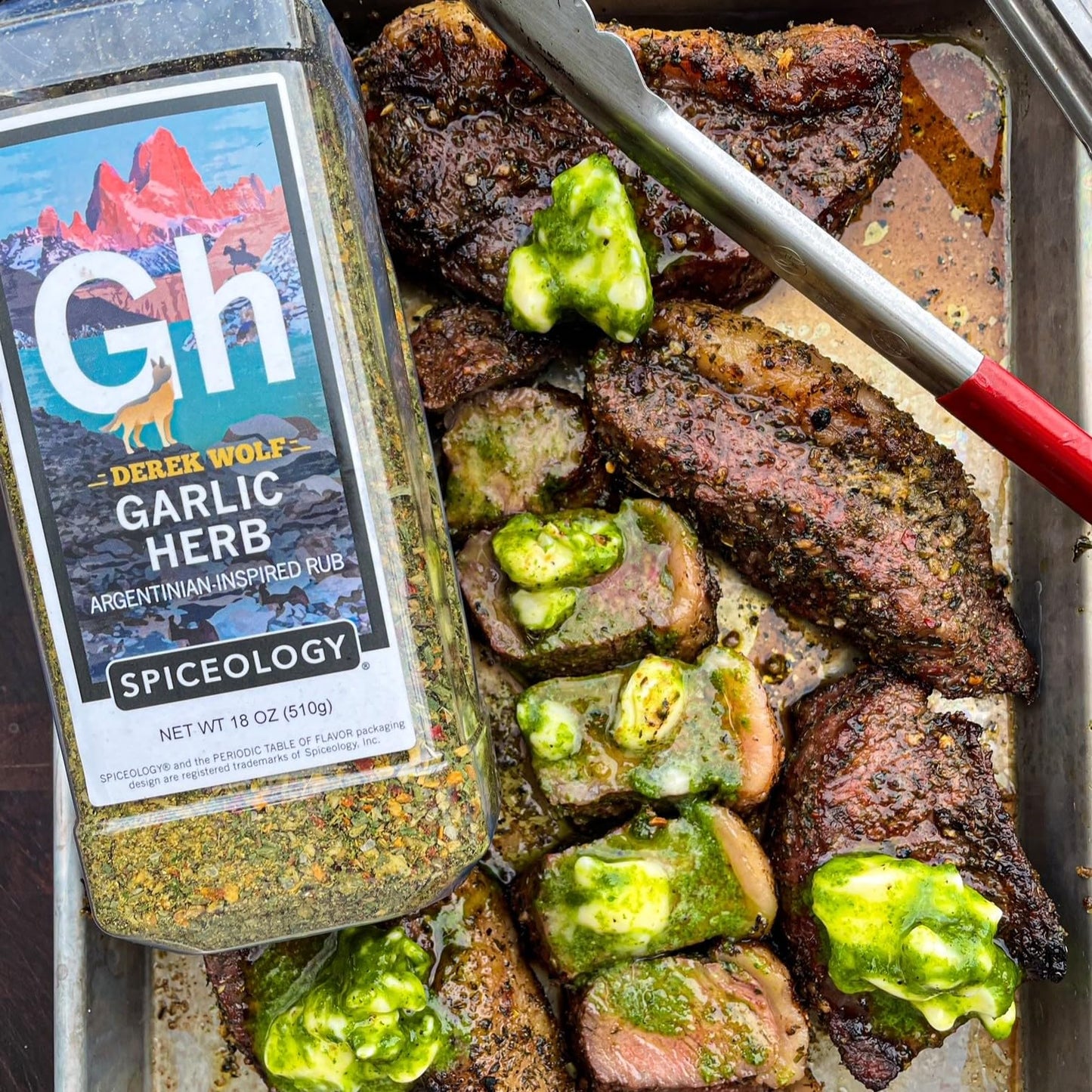 Spiceology & Derek Wolf - Garlic Herb - Argentinian-Inspired BBQ Rub - Barbeque Spices and Seasoning Blends - Use On: Lamb, Chicken, Chimichurri