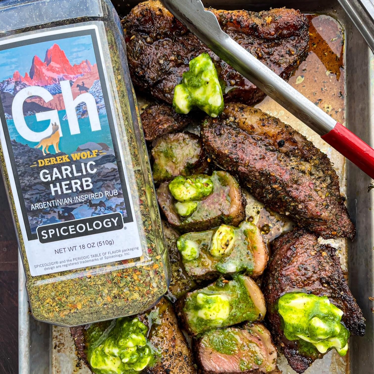 Spiceology & Derek Wolf - Garlic Herb - Argentinian-Inspired BBQ Rub - Barbeque Spices and Seasoning Blends - Use On: Lamb, Chicken, Chimichurri