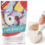 Bakerpan White Royal Icing Mix for Decorating Cookies and Cakes - Cookie Icing Mix - 16 Ounces (1 lb) | Made in USA