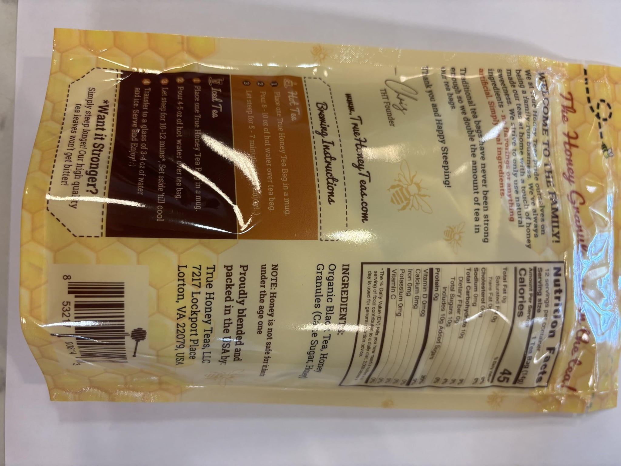 English Breakfast Tea with Honey by True Honey Tea