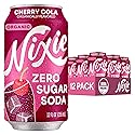 Nixie Organic Zero Sugar Soda, NEW Cherry Cola, Healthy Soda Pop, Non-GMO, 0 Sugar, 0 Calories, 40mg Caffeine, 12oz Cans (12 Pack)